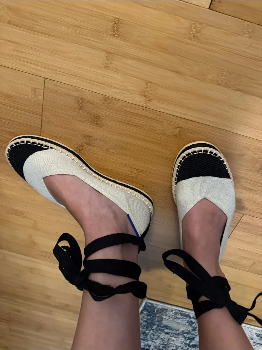 Rothy's Cream Espadrille Flats with Ties